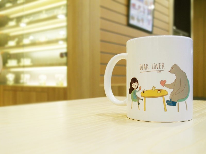 咻咻熊/dear lover/馬克杯 - 咖啡杯 - 其他材質 白色