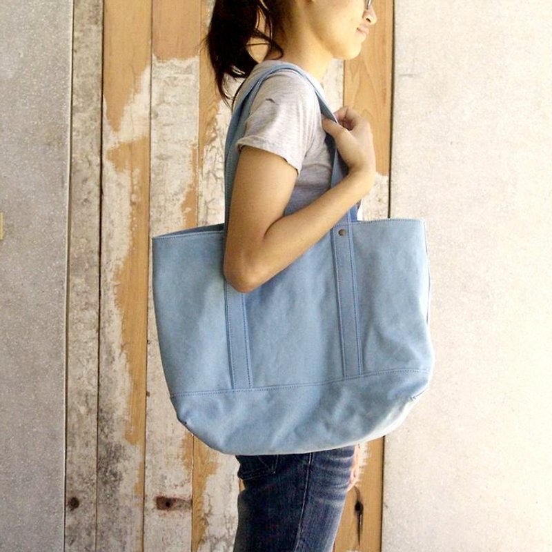 蘑菇mogu /  肩背包 / 生活公約 / 水花藍 - Messenger Bags & Sling Bags - Cotton & Hemp Blue