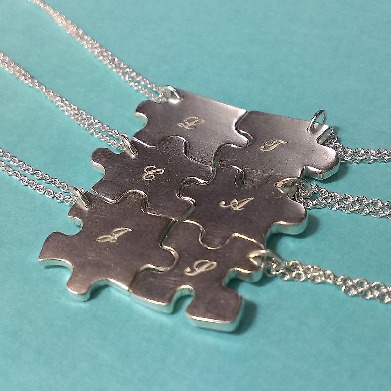 (Christmas/Gift Exchange) (Customized) Puzzle Friend Sterling Silver Necklace (with a touch of 4 words or less) - Necklaces - Other Metals 
