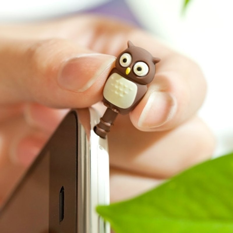Owl Owl Ear Cap dust plug headphones - Phone Stands & Dust Plugs - Silicone Brown