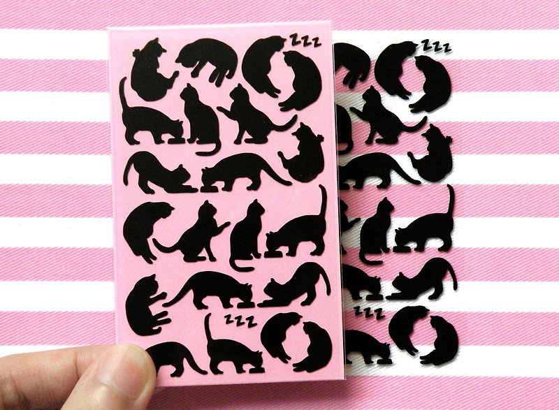 Cat Stickers - Stickers - Waterproof Material Black