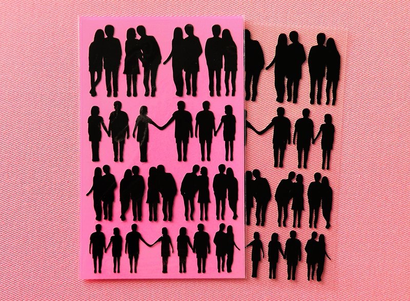 Couple Stickers - Stickers - Waterproof Material Black
