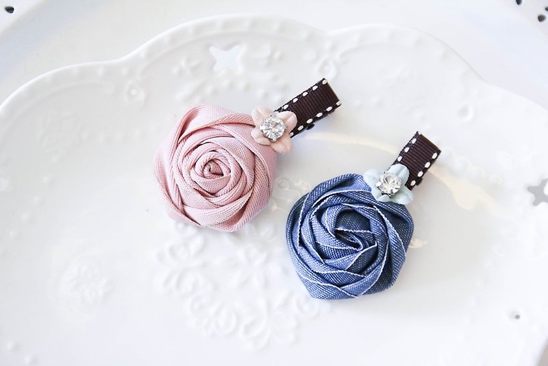 Blue flower clip - Hair Accessories - Other Materials 