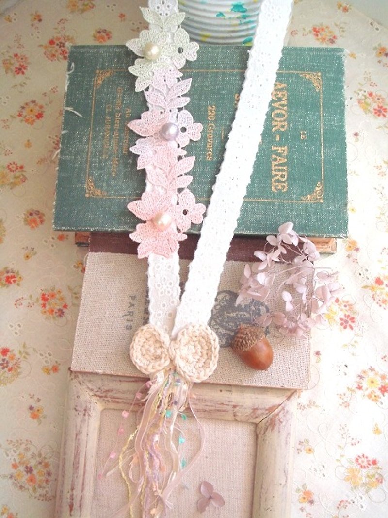 Garohands Japanese color dye gradient color Bischofia cotton pearl handle long chain A407 gifts Department of Forestry - สร้อยคอ - วัสดุอื่นๆ หลากหลายสี
