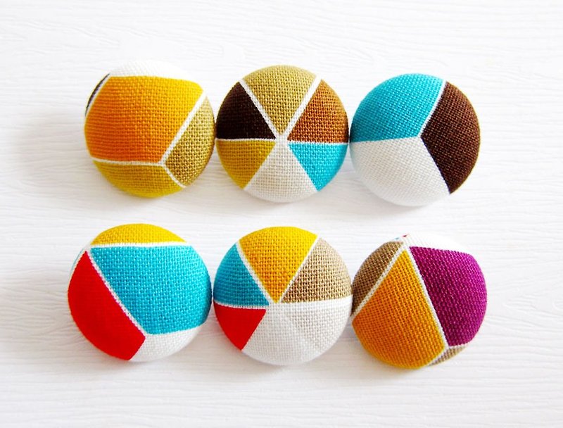 Cloth button button knitting sewing handmade material geometric figure DIY material - Knitting, Embroidery, Felted Wool & Sewing - Other Materials Multicolor