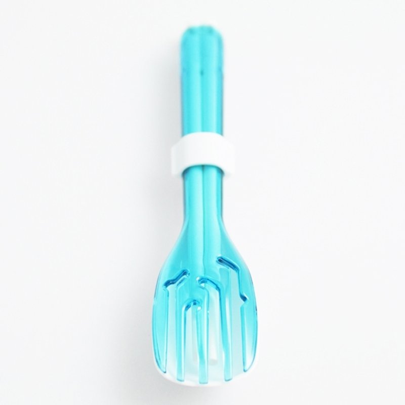 Dipper 3 in 1SPS environmental cutlery set - marine blue fork - ตะเกียบ - พลาสติก สีน้ำเงิน