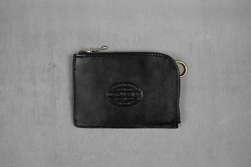 [METALIZE] SEAL LEATHER CARD & COIN CASE Stamped Leather Leather Purse - Coin Purses - Genuine Leather 