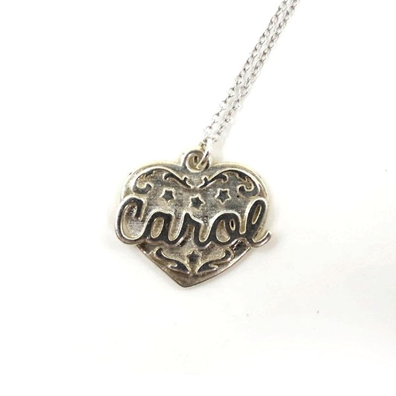 Customized Jewelry Necklace-3D Printing x Amore Pendant x Personalization - สร้อยคอ - โลหะ ขาว