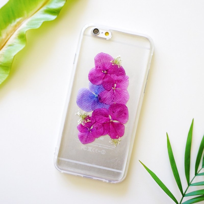 紫紅繡球限定系列// 植物標本 押花手機殼 iphone 5/5s/SE/6/6s/6 plus/6s plus/7/7plus/Samsung S4/S5/S6/S6Edge/S7/S7Edge/Note3/Note4/Note5 - 手機殼/手機套 - 矽膠 