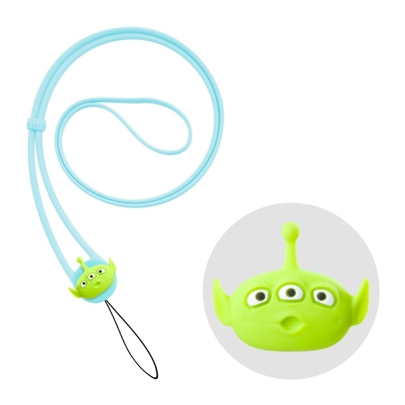 Charm Lanyard stretch neck lanyard - three aliens [Toy Story] - ID & Badge Holders - Silicone Green