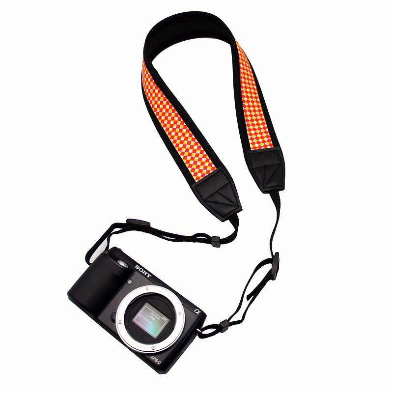 BLR ハンドメイドプリント減圧カメラストラップ - カメラストラップ・三脚 - その他の素材 オレンジ