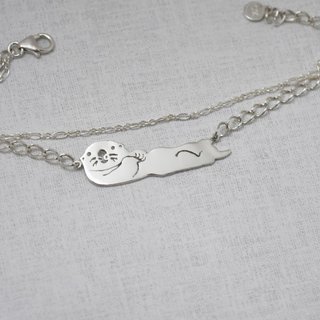 Sea otter - Classic animal hollow series (925 silver bracelet) - Cpercent