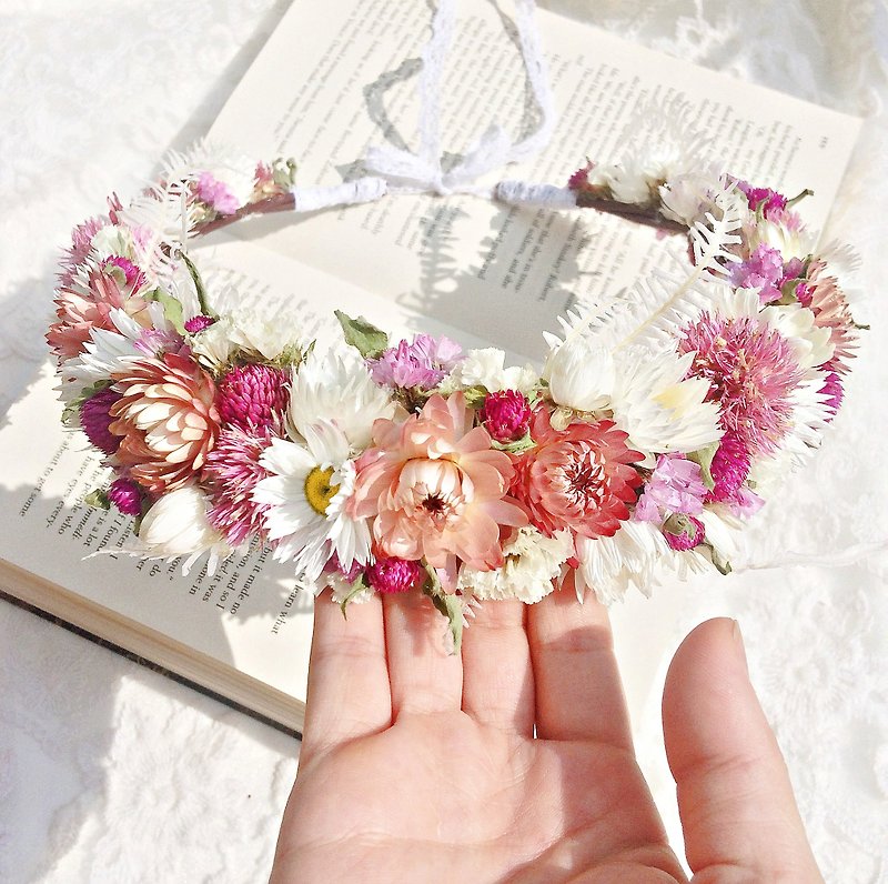 [Midsummer raspberry ─ children] dried flower bridal crown wedding photograph small objects wedding buffet wedding outdoor photo - Hair Accessories - Other Materials 