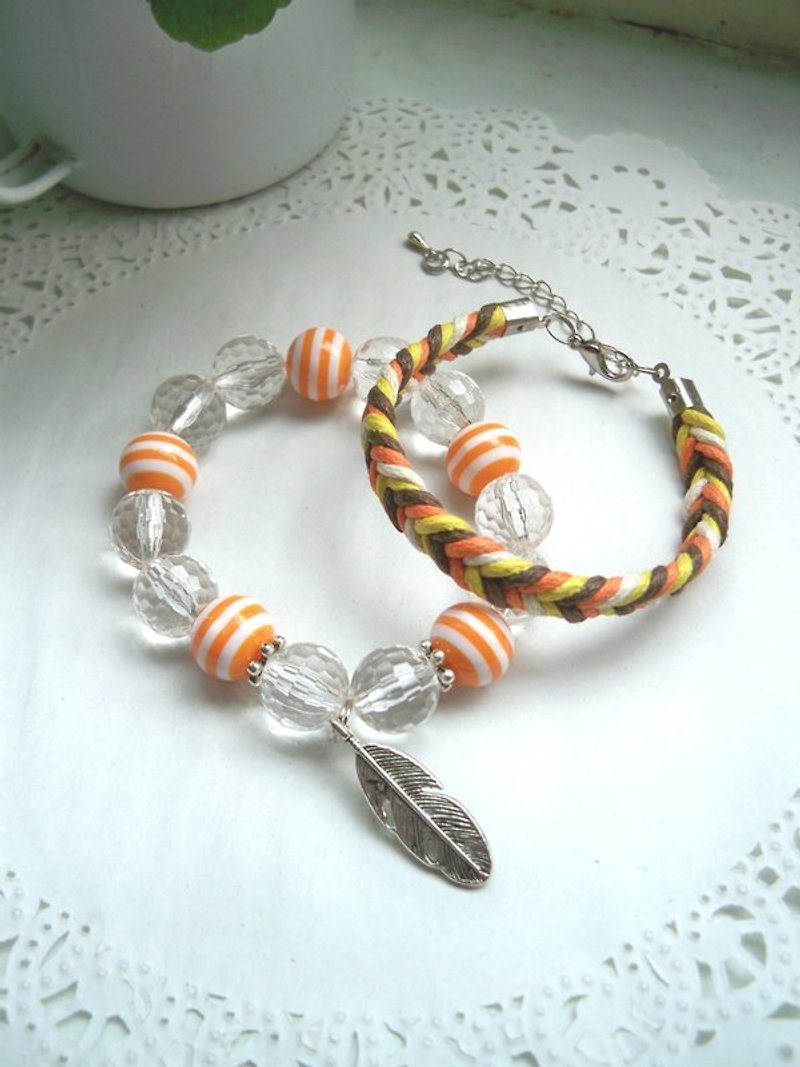 Through the heart candy bracelet - Orange -2 article - Bracelets - Other Materials Orange