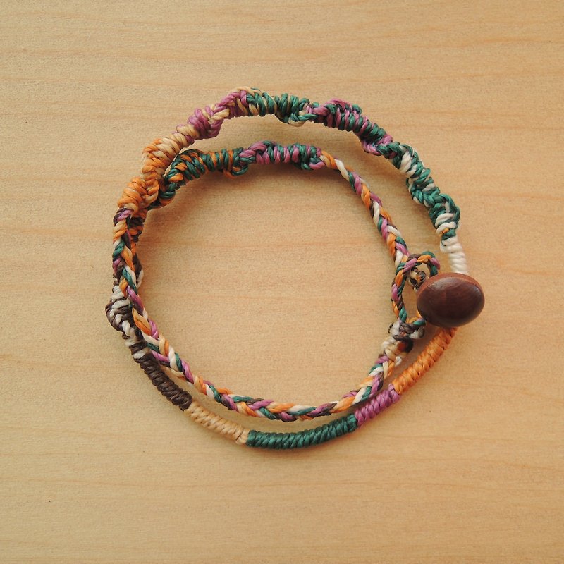 Easy-to-do/Brazil Silk Wax Thread Bracelet - สร้อยข้อมือ - วัสดุกันนำ้ หลากหลายสี
