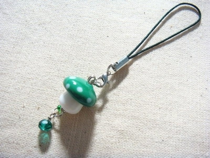 柚子林琉璃 - 超級愛瑪莉 之 QQ小香菇 草綠色 - 吊飾 - 玻璃 綠色