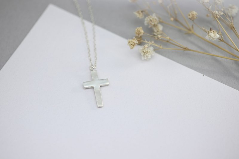 單純十字架/項鍊/Màn 工 - 項鍊 - 純銀 銀色