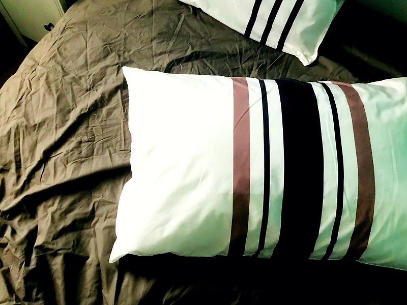 Single_River Organic Cotton Printed Pillow Case_Single Mist Grey Covered Bed Set Three-piece Set - เครื่องนอน - ผ้าฝ้าย/ผ้าลินิน สีน้ำเงิน