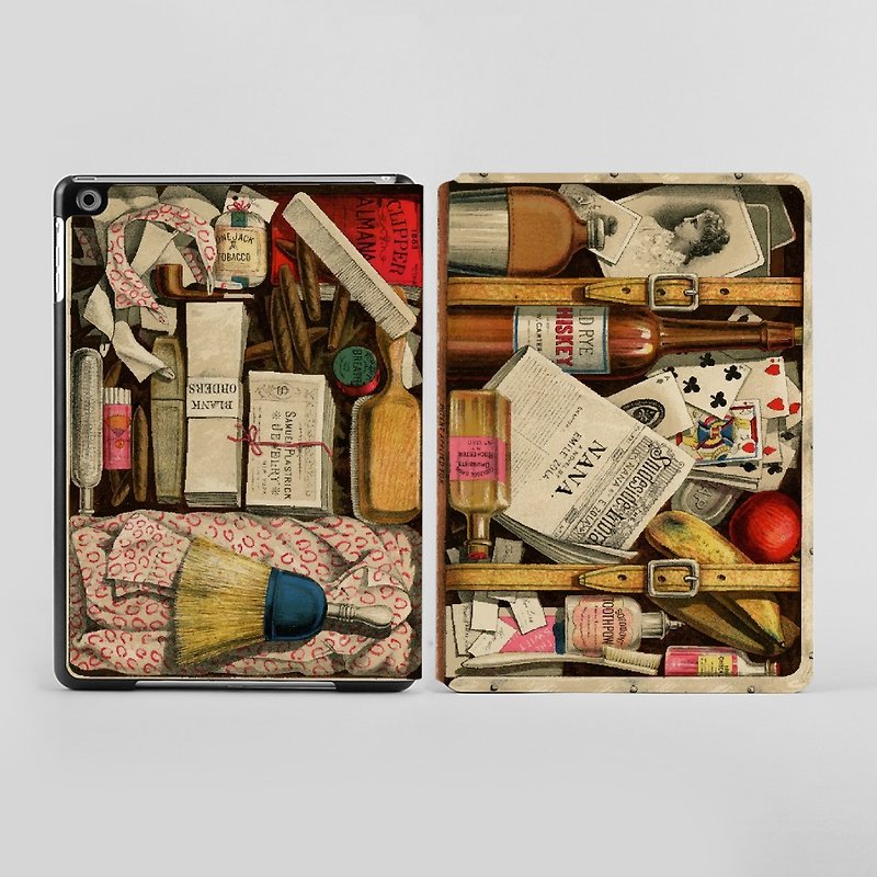 復古行李iPad Air 1/2 彩繪皮套 - 平板/電腦保護殼 - 真皮 多色