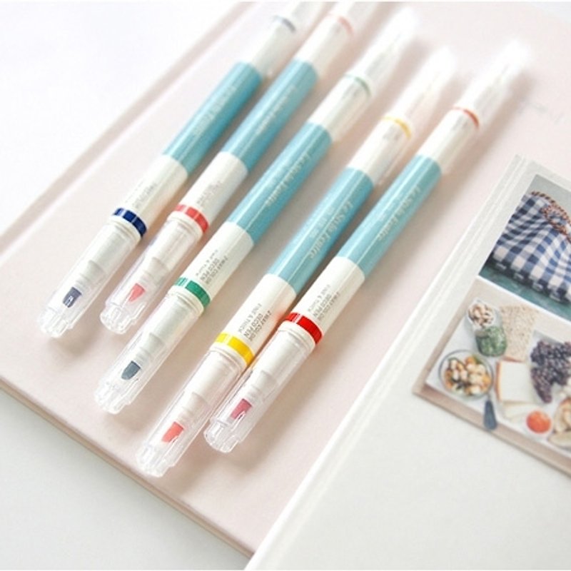 Iconic-Double-headed dual-purpose fluorescent pen set 5, ICO99644 - Other Writing Utensils - Plastic Multicolor