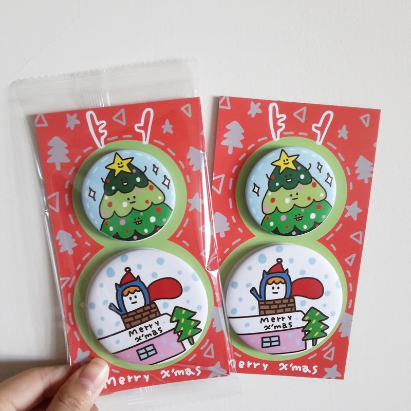 Ning's- exchange gifts / Christmas badge (once bought two) - Badges & Pins - Paper 