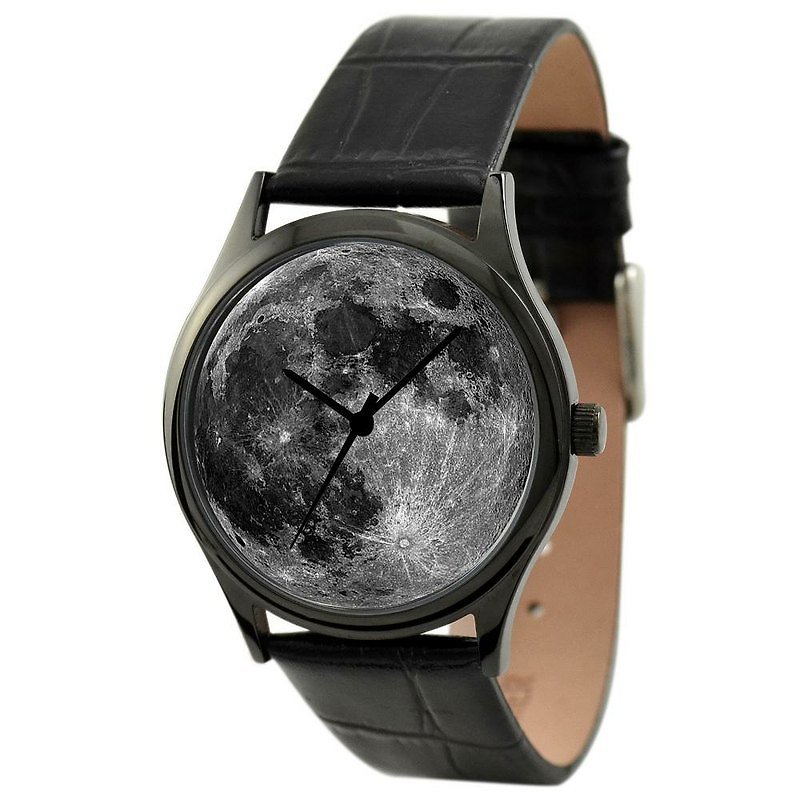 月球手錶 (黑色) 黑色錶殼 - 男裝錶/中性錶 - 其他金屬 黑色