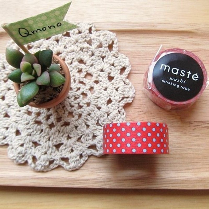 maste Masking Tape and paper tape Basic bright red background color [Blue Point (MST-MKT02-RE)] - มาสกิ้งเทป - กระดาษ สีแดง