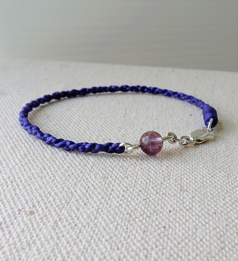 [Opium poppy ﹝ Love ‧ chain ﹞] Silver ***lucky pledge wax line silk purple crystal bracelet three*** Lucky, elegant Oh! [four shares series] - Bracelets - Gemstone 