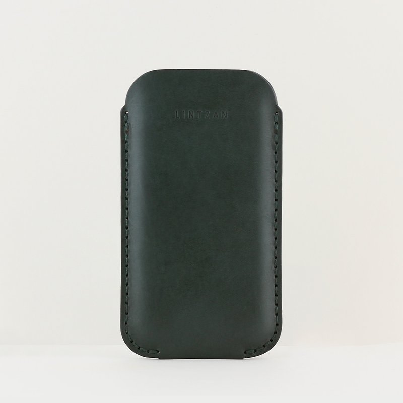 iPhone leather case/protective case--forest green (for bare metal use) - เคส/ซองมือถือ - หนังแท้ สีเขียว