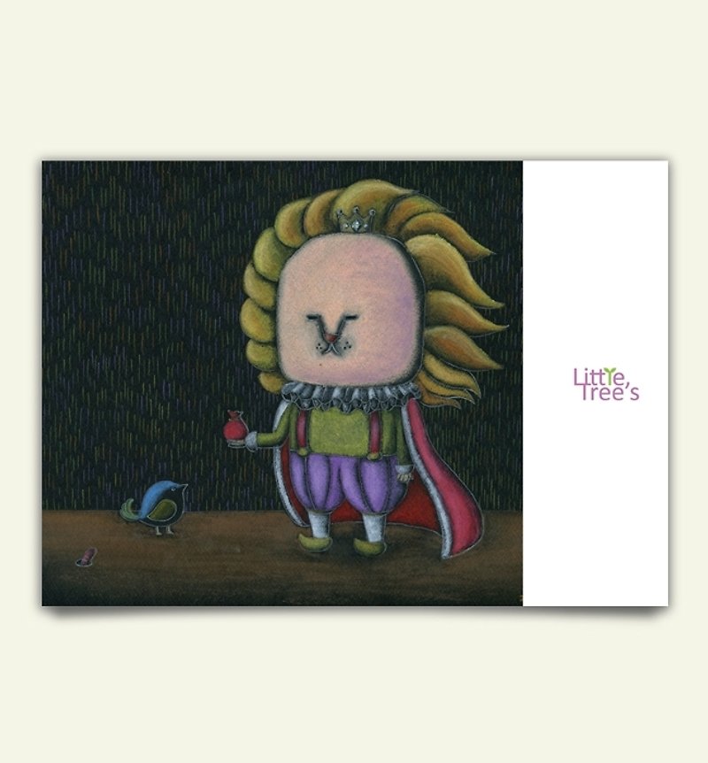 [LittleTree's]獅子與鳥-原創插畫明信片 - 心意卡/卡片 - 紙 