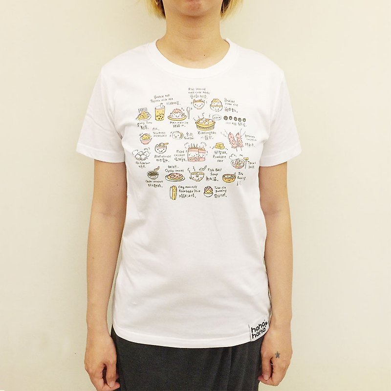 Design T-shirt | Taiwanese Food Snacks - เสื้อยืดผู้หญิง - ผ้าฝ้าย/ผ้าลินิน 