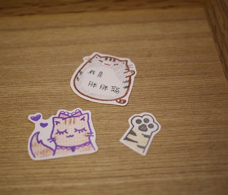 [Cat hand-made small grocery] aristocracy stay kitty composition - fat cat + cat + cat palm Lace - Stamps & Stamp Pads - Wood Brown