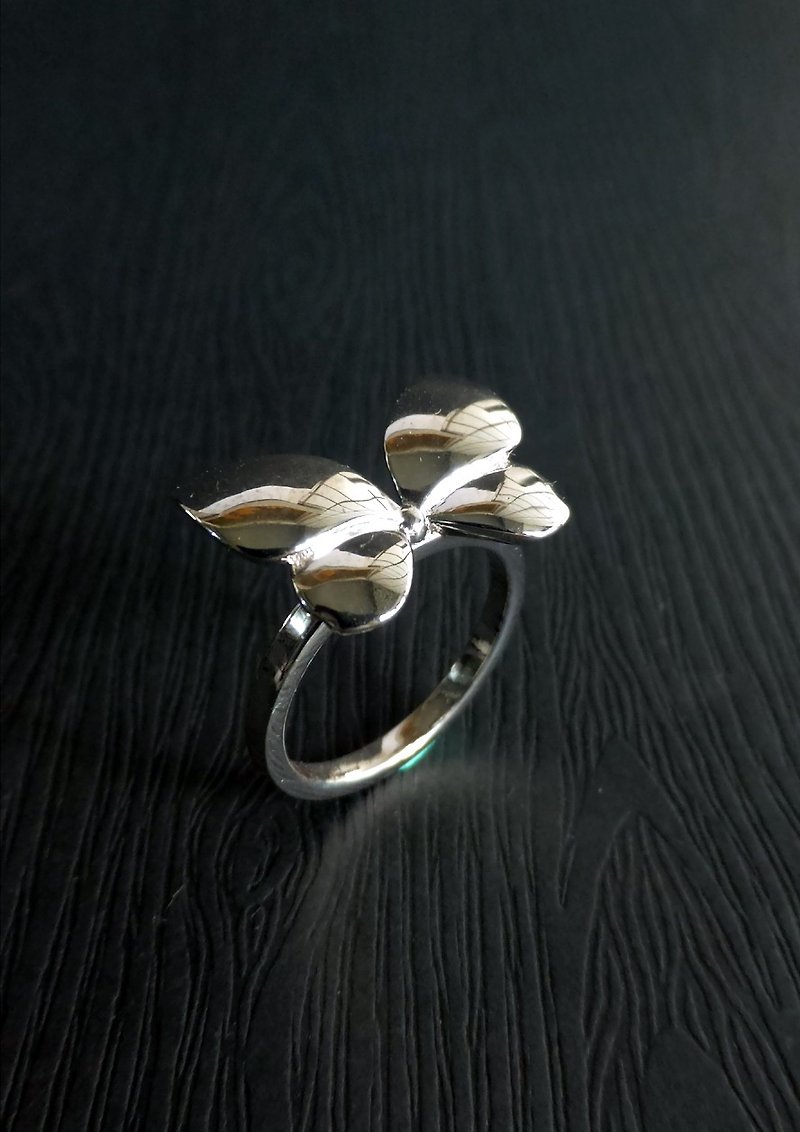 優雅 - 夢蝶系列 - 珠寶鍍金925純銀戒指 - 戒指 - 純銀 銀色