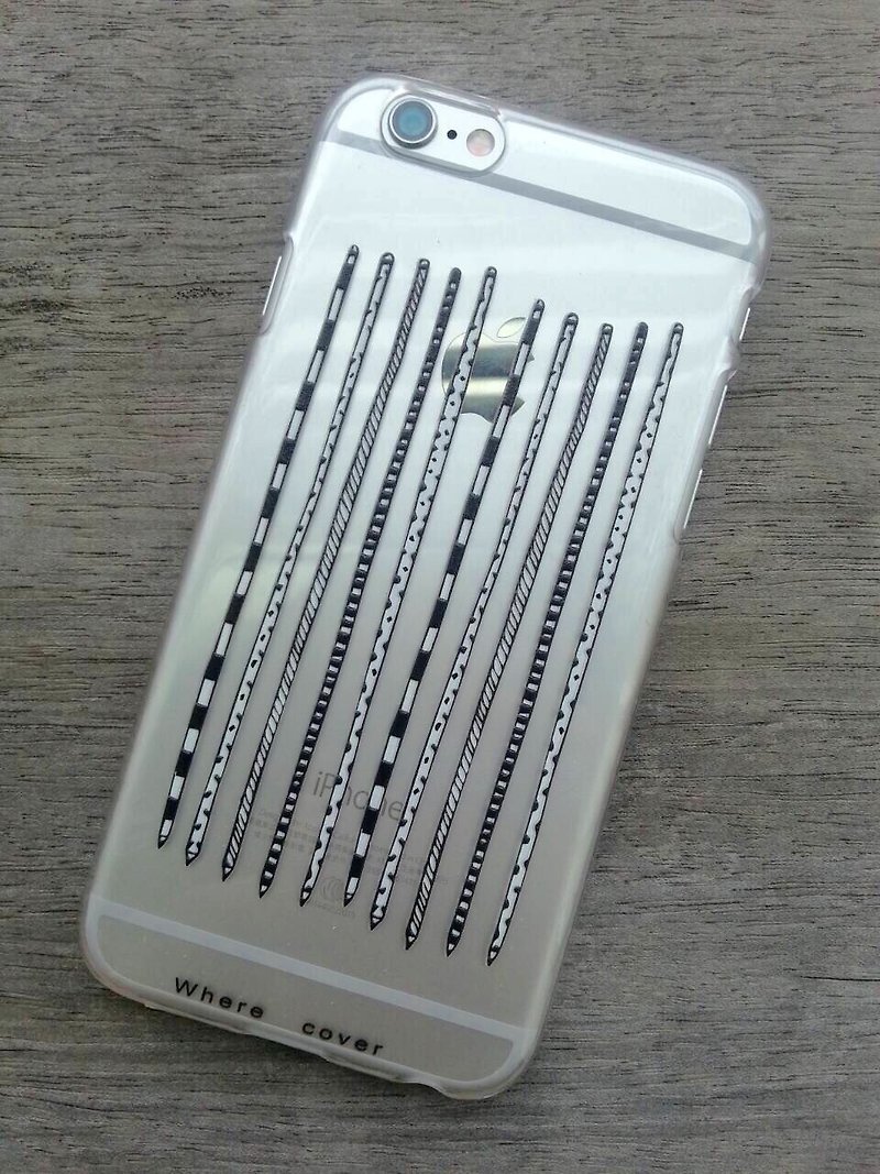 長長鉛筆款 iPhone 6Plus / 透明硬殼_絕版品 - 手機殼/手機套 - 塑膠 白色