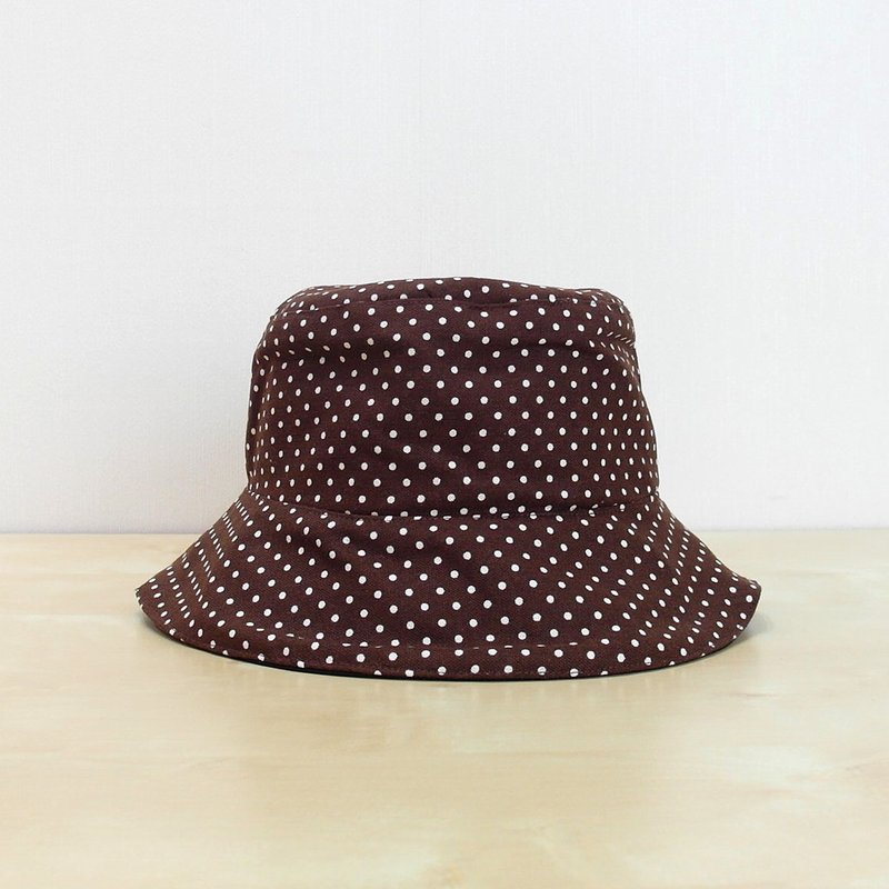 [CrazyBaby] "Limit 1 Top" Dots x Plain Black/Double-Sided Fisherman Hat - Hats & Caps - Other Materials 