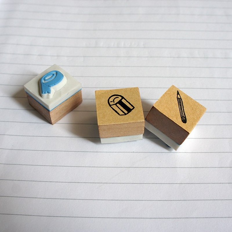 Little things} hand carved rubber stamp _ hardworking group of people 3 - ตราปั๊ม/สแตมป์/หมึก - ยาง ขาว