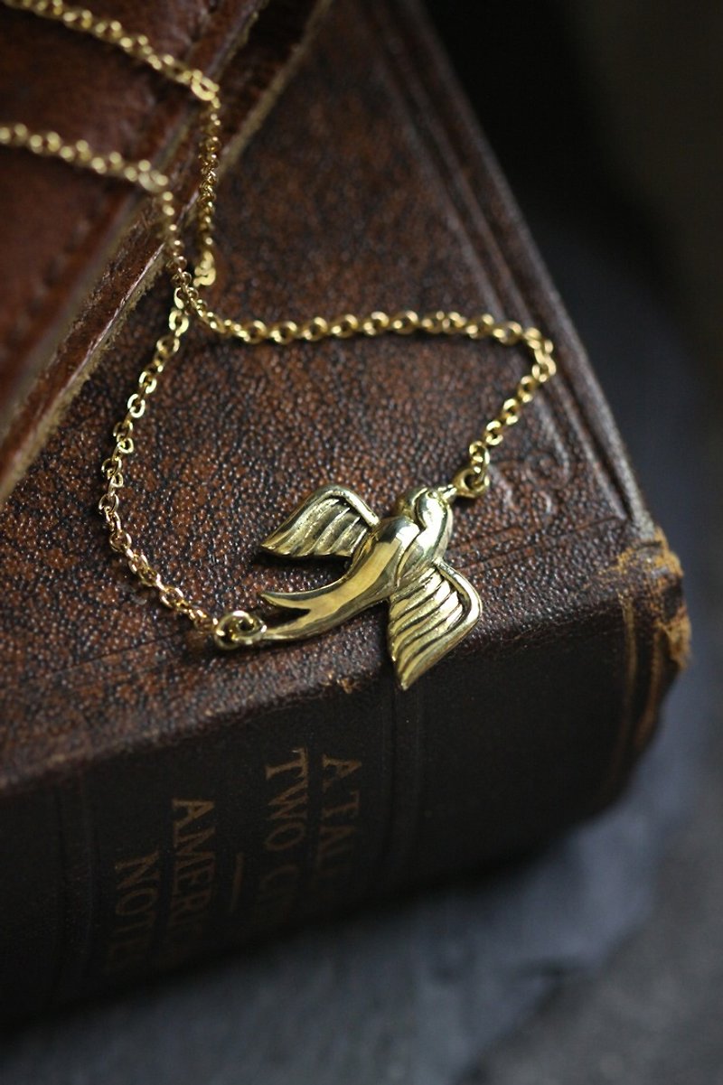 Swallow Small Size Charm Necklace by Defy. - Necklaces - Other Metals 