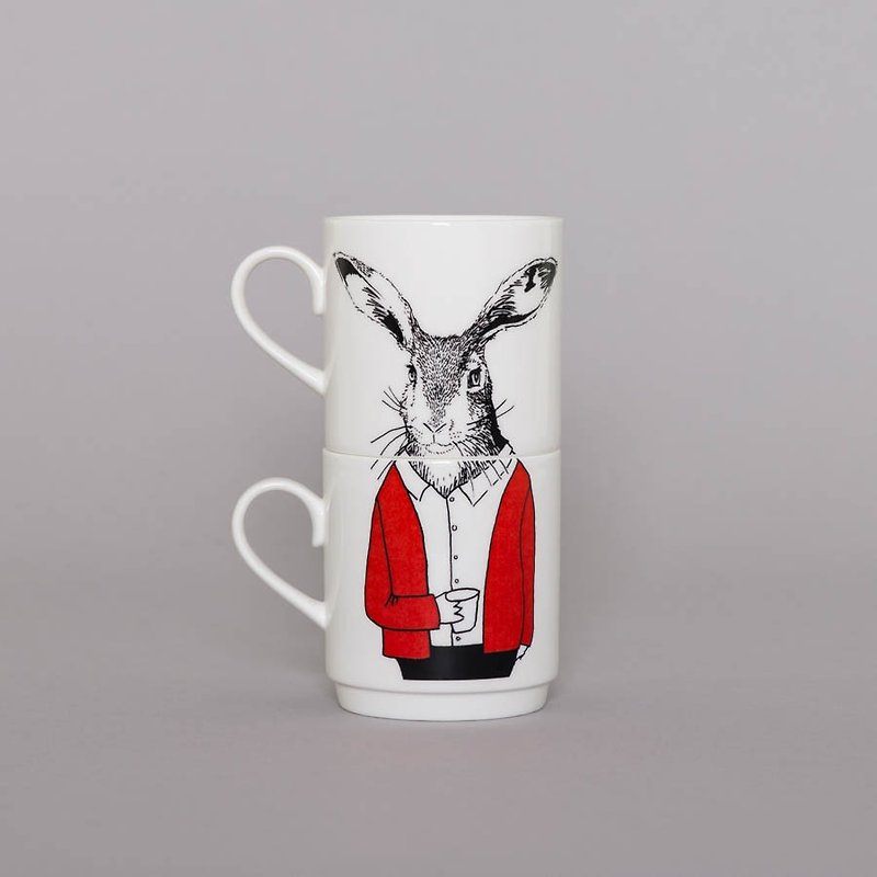 Mr Hare mugs stacked group | Jimbobart - Mugs - Other Materials Multicolor