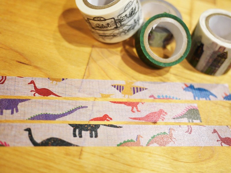 Cute horrible paper tape Masking Tape★☆★Fashion Dinosaur★☆★ - Washi Tape - Paper Multicolor