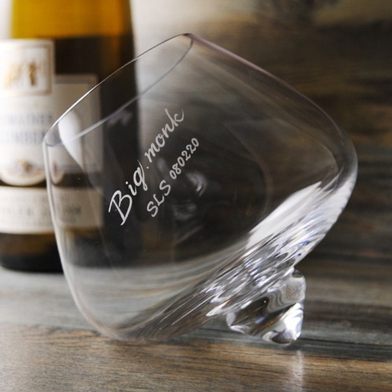 250cc【デンマーク・ノーマン】ブランデーグラス 無鉛ガラス彫刻シェーカー - ワイングラス・酒器 - ガラス ブラック