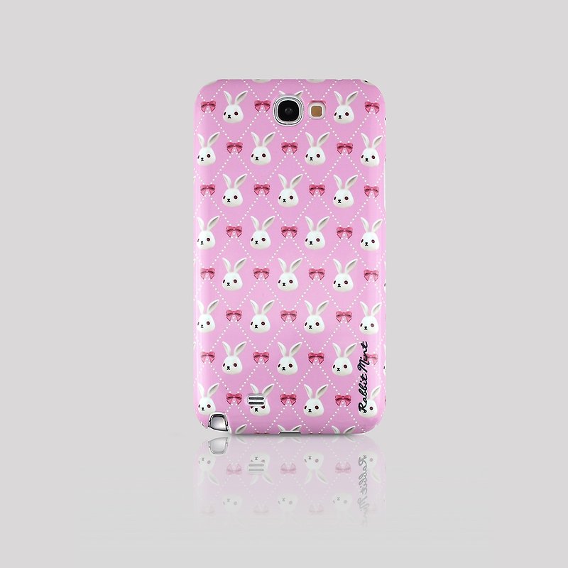 (Rabbit Mint) Mint Rabbit Phone Case - Bu Mali bow Merry Boo - Samsung Note 2 (M0013) - Phone Cases - Plastic Pink