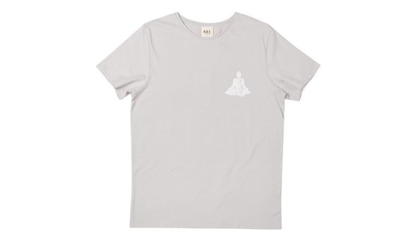Explications original brand men's cotton round neck short sleeve T-shirt gray meditation - เสื้อยืดผู้ชาย - ผ้าฝ้าย/ผ้าลินิน สีกากี