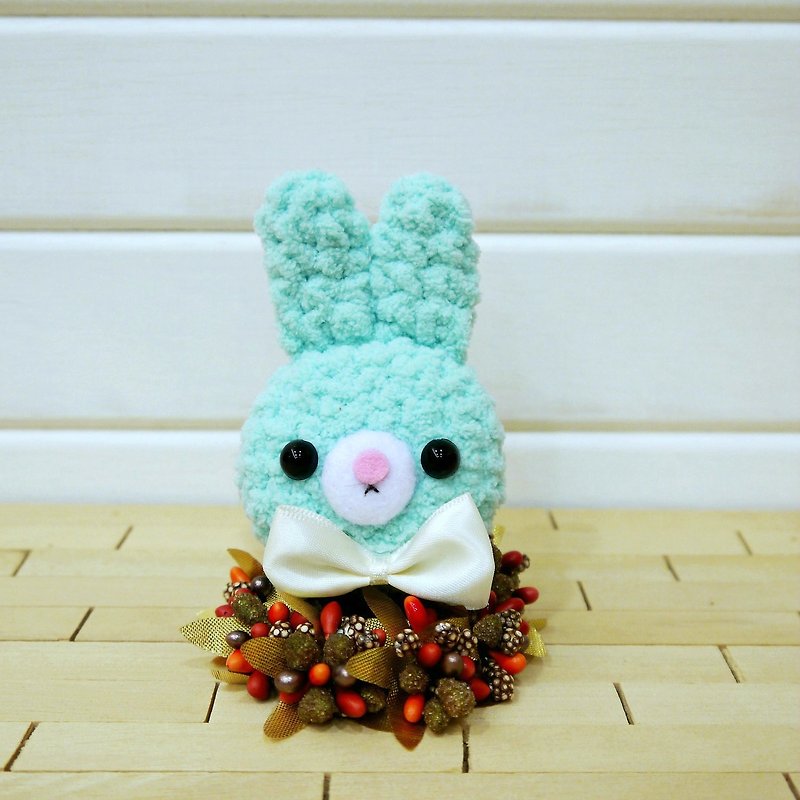 Macaron - rabbit - blue green. key ring. Charm - Keychains - Other Materials 