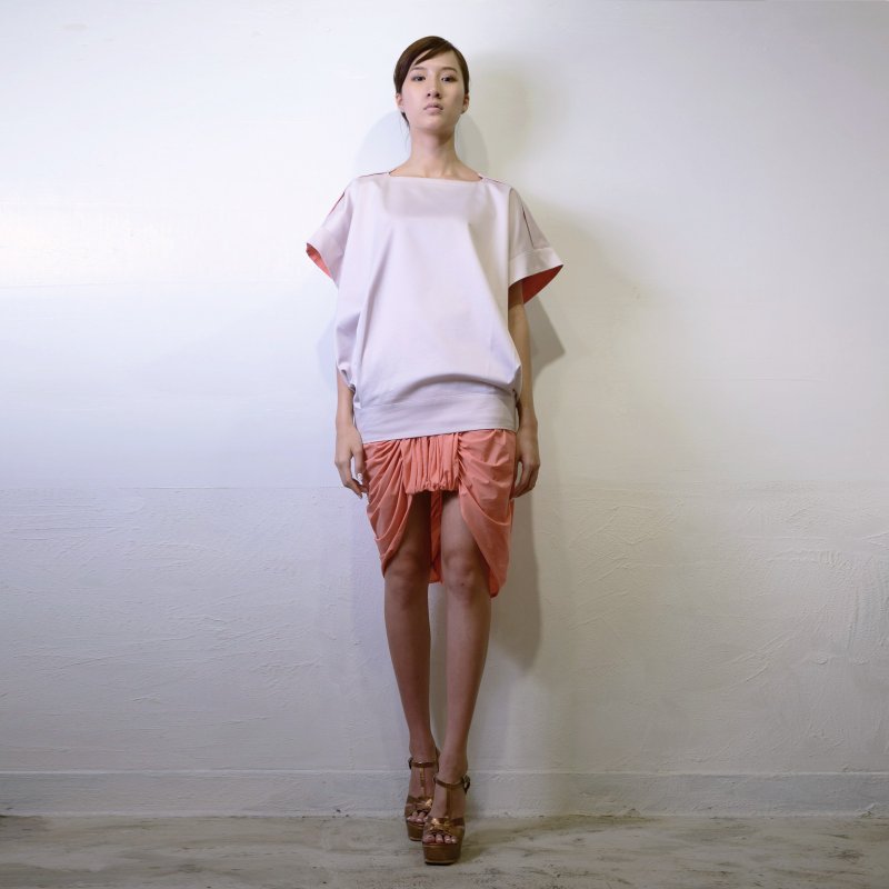 Rectangular shaped roomy top - Baby Pink (Hong Kong Design brand) - Women's Tops - Cotton & Hemp Pink