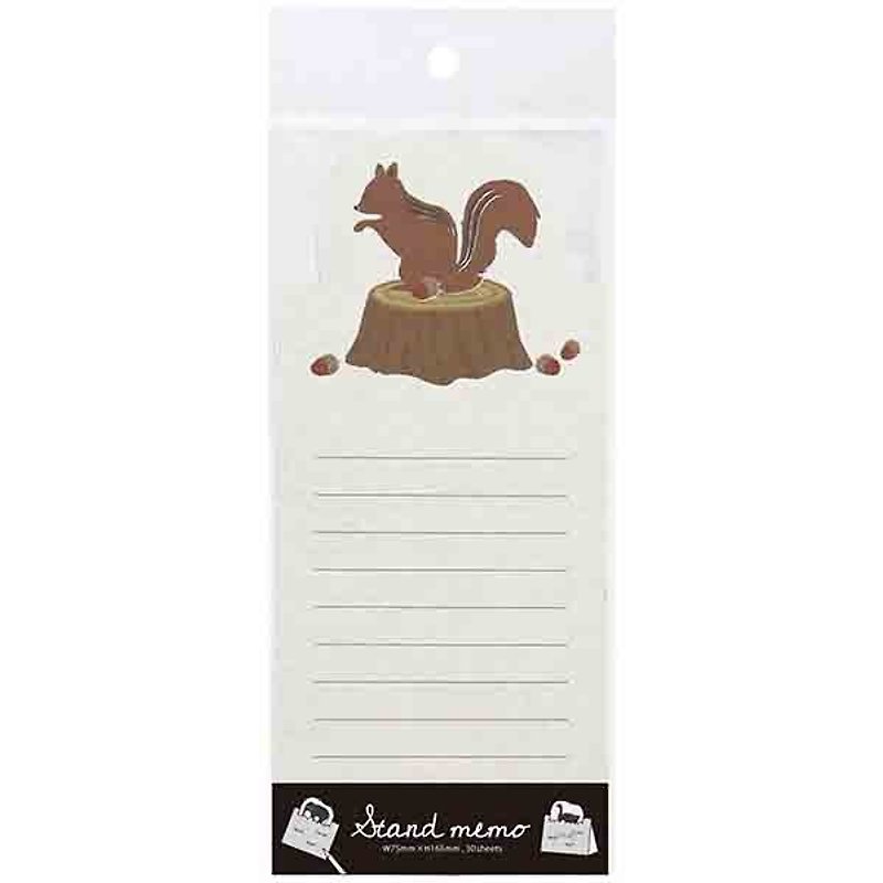 Japan【LABCLIP】Stand memo standing note paper / squirrel - Sticky Notes & Notepads - Paper White