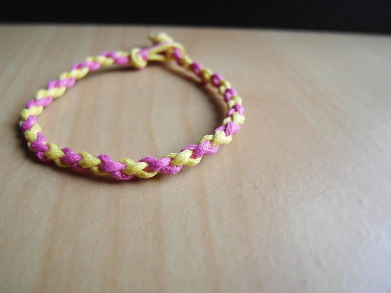 Chubby / hand-woven bracelet - Bracelets - Other Materials Yellow