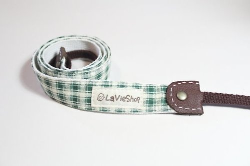 LaVieShop 拉米手作 個性風格紋(草綠) 25mm手工 相機背帶 GF/NEX/單眼/類單 可訂製