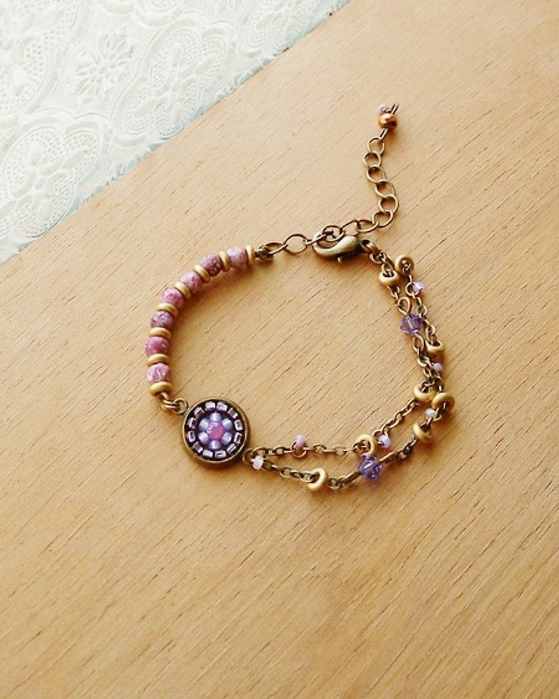 :: Tiles :: bright (silver-violet). Asymmetric multi-level bracelet - Bracelets - Other Metals Purple