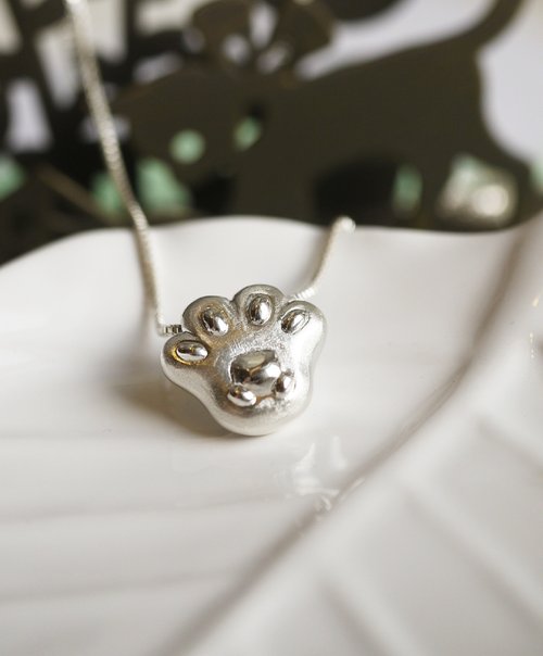 Secret Summer Jewellery 謎夏手工銀飾珠寶 手工925純銀【貓掌肉球項鍊cat necklace】每隻貓掌都有隻小熊