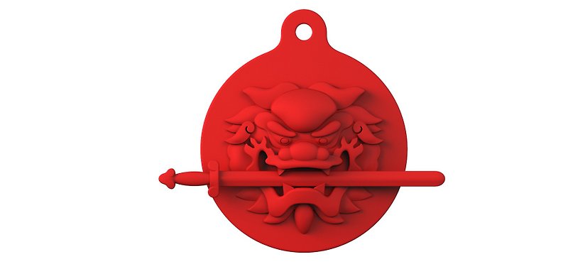 Out-of-print products released_Tainan classic cultural and creative products [Sword Lion Cup Lid Set] - Teapots & Teacups - Silicone Red